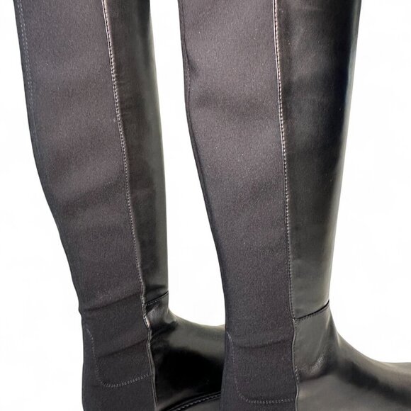 Stuart Weitzman 5050 Lift Over the Knee Flat Leather Boots Black, NEW IN BOX - 7 - Picture 6 of 16